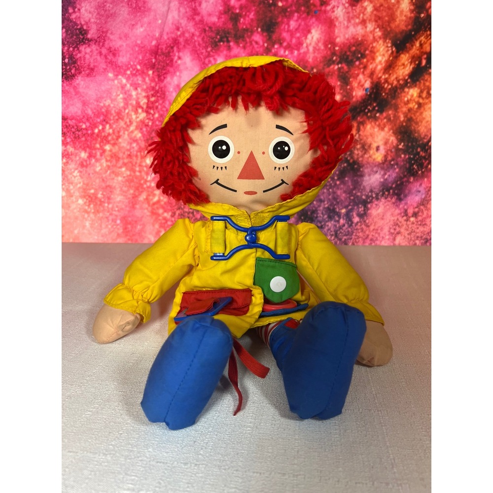 Vintage 1991 Playskool Raggedy Ann Dress Me Plush Doll 15 inch Learning Toy
